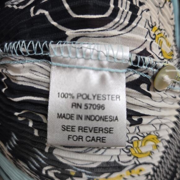 Nicola Women Y2K Eclectic Maximalist Boho Pleated Semi Sheer Flared Sleeve Top S - Picture 9 of 12